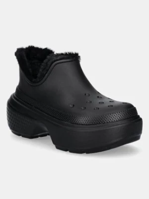 Crocs botki Stomp Lined Shorty Boot damskie kolor czarny na platformie ocieplone 210673.060