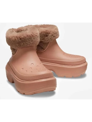 Crocs Botki zimowe "Stomp Lined" w kolorze jasnobrązowym rozmiar: 39/40