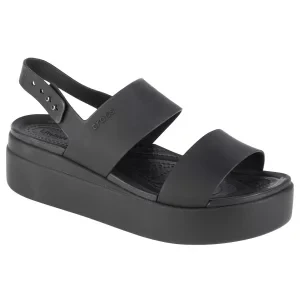 Crocs Brooklyn Low Wedge 206453-060, Damskie, Czarne, sandały, syntetyk, rozmiar: 34/35