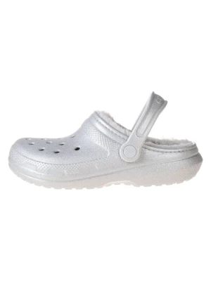 Crocs Chodaki "Classic Fuzz Lined Glitter" w kolorze srebrnym rozmiar: 37 / 38