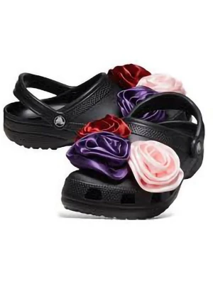 Crocs Chodaki "Rosette" w kolorze czarnym ze wzorem rozmiar: 36/37