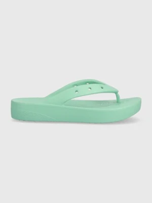 Crocs japonki Classic Platform Flip damskie kolor turkusowy na platformie 207714 207714.3UG-3UG
