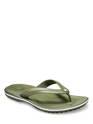 Crocs Japonki "Crocband" w kolorze biało-oliwkowym rozmiar: 45/46