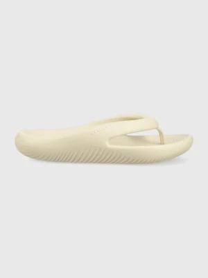 Crocs japonki Mellow Flip kolor beżowy na płaskim obcasie 11033