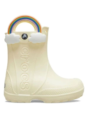 Crocs Kalosze "Handle It Rainbow" w kolorze kremowym ze wzorem rozmiar: 34/35