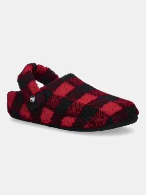 Crocs kapcie Classic Buff Check Cozzzy Slipper kolor czerwony 210755