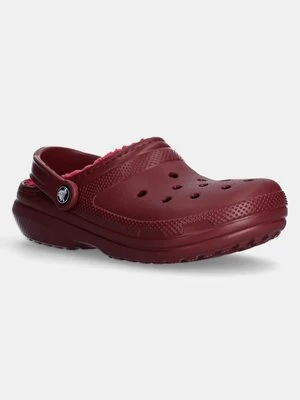 Crocs kapcie Classic Lined Clog kolor czerwony 203591