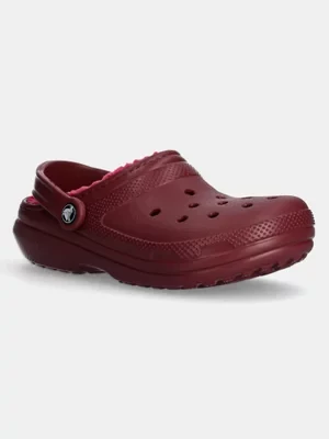 Crocs kapcie Classic Lined Clog kolor czerwony 203591