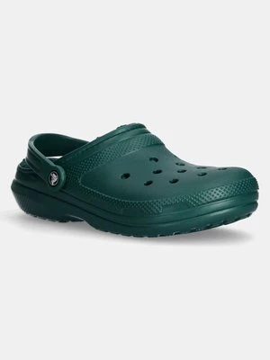 Crocs kapcie Classic Lined Clog kolor zielony 203591