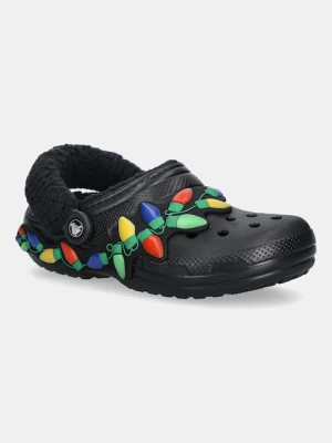 Crocs kapcie Classic Lined Holiday Lights Clog kolor czarny 212054