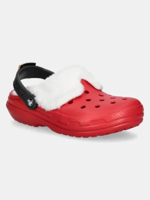 Crocs kapcie Classic Lined Santa Clog kolor czerwony 210933