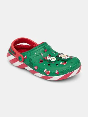 Crocs kapcie Classic Mickey Xmas Lined Clog kolor zielony 210813