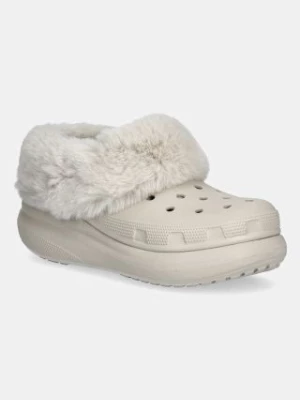 Crocs kapcie Furever Crush Clog kolor beżowy 208446