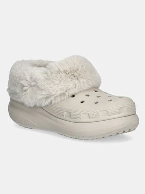 Crocs kapcie Furever Crush Clog kolor beżowy 208446