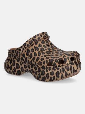 Crocs klapki Bae Animal Clog damskie kolor brązowy na platformie 211624