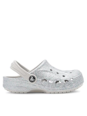 Crocs Klapki BAYA GLITTER CLOG K 207015-040 Srebrny