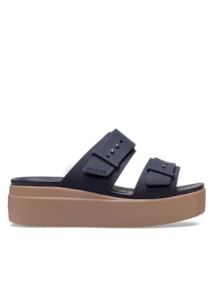 Crocs Klapki Brooklyn Low Wedge Sandal W 207431 Granatowy