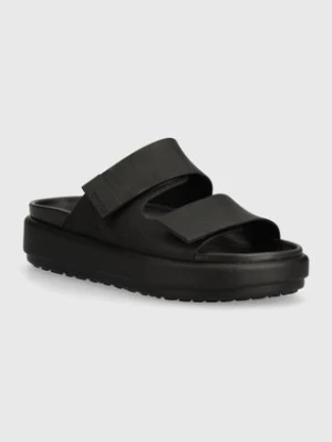 Crocs klapki Brooklyn Luxe Sandal damskie kolor czarny na platformie 209586.060