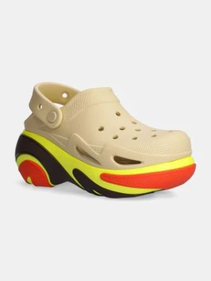 Crocs klapki Bubble Crush Clog damskie kolor beżowy na platformie 210061