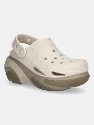 Crocs klapki Bubble Crush Clog damskie kolor brązowy na platformie 210061.214