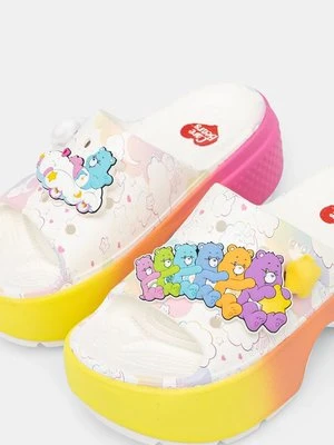 Crocs klapki Care Bears Stomp Slide damskie kolor biały na platformie 210108