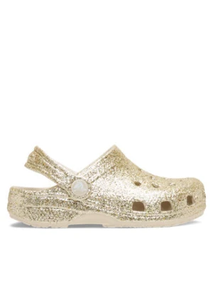 Crocs Klapki Classic Chunky Glitter Clog K 211939 Beżowy