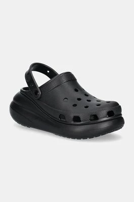 Crocs klapki Classic Crush Clog kolor czarny na platformie 207521