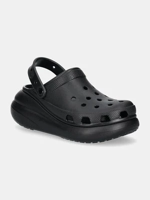 Crocs klapki Classic Crush Clog kolor czarny na platformie 207521