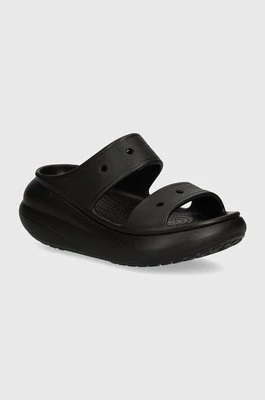 Crocs klapki Classic Crush Sandal damskie kolor czarny na platformie 207670