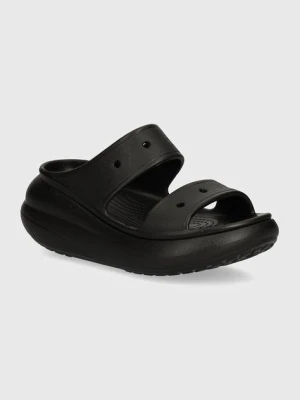 Crocs klapki Classic Crush Sandal damskie kolor czarny na platformie 207670