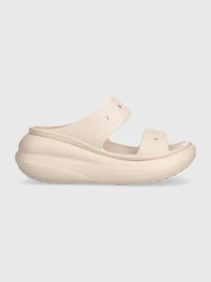 Crocs klapki Classic Crush Sandal damskie kolor różowy na koturnie 207670