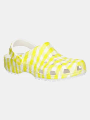 Crocs klapki Classic Gingham Clog damskie kolor żółty 211006-78R