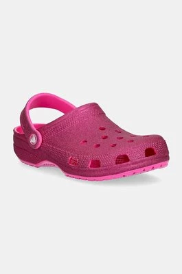 Crocs klapki Classic Glitter Clog damskie kolor różowy 205942