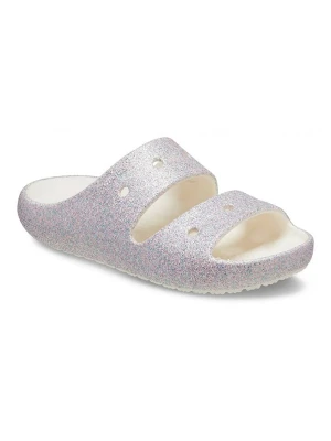 Crocs Klapki "Classic Glitter" w kolorze kremowym ze wzorem rozmiar: 33/34