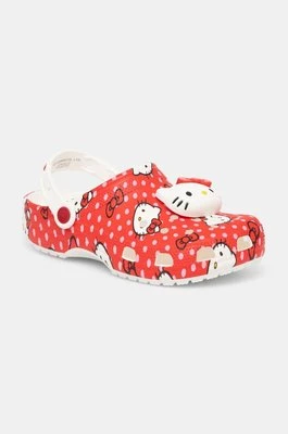 Crocs klapki Classic Hello Kitty Red Clog damskie kolor czerwony 210575