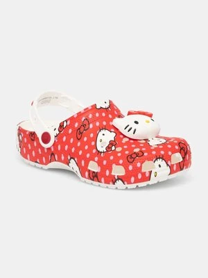 Crocs klapki Classic Hello Kitty Red Clog damskie kolor czerwony 210575