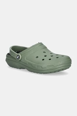 Crocs klapki Classic Lined Clog męskie kolor zielony 203591