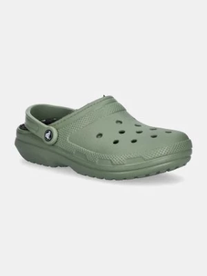 Crocs klapki Classic Lined Clog męskie kolor zielony 203591