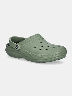 Crocs klapki Classic Lined Clog męskie kolor zielony 203591