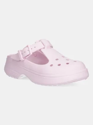 Crocs klapki Classic Mary Jane Clog damskie kolor różowy na platformie 210581-6ZW