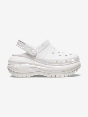 Crocs klapki Classic Mega Crush Clog damskie kolor biały na platformie 207988.WHITE-WHITE