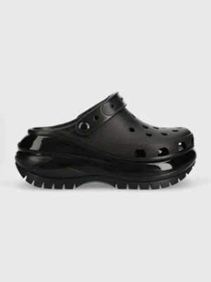 Crocs klapki Classic Mega Crush Clog damskie kolor czarny na platformie 207988