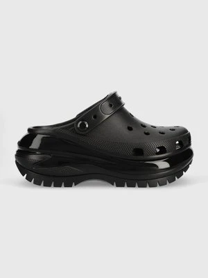 Crocs klapki Classic Mega Crush Clog damskie kolor czarny na platformie 207988