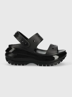 Crocs klapki Classic Mega Crush Sandal damskie kolor czarny na platformie 207989