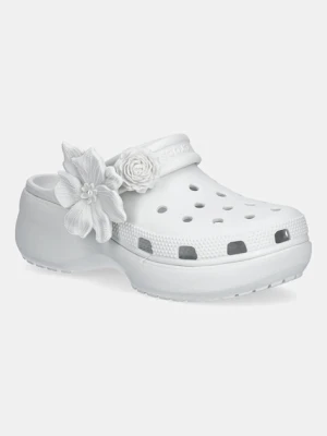 Crocs klapki Classic Platform Bouquet Clog damskie kolor szary na platformie 211292