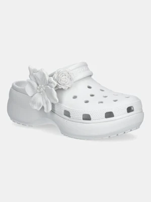 Crocs klapki Classic Platform Bouquet Clog damskie kolor szary na platformie 211292
