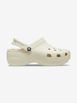 Zdjęcie produktu Crocs klapki Classic Platform Clog damskie kolor beżowy na platformie 206750.BONE-CREAM