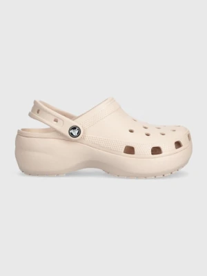 Crocs klapki Classic Platform Clog damskie kolor różowy na platformie 206750