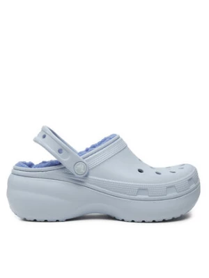 Crocs Klapki Classic Platform Lined Clog W 207938 Błękitny