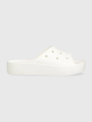 Crocs klapki Classic Platform Slide damskie kolor biały na platformie 208180